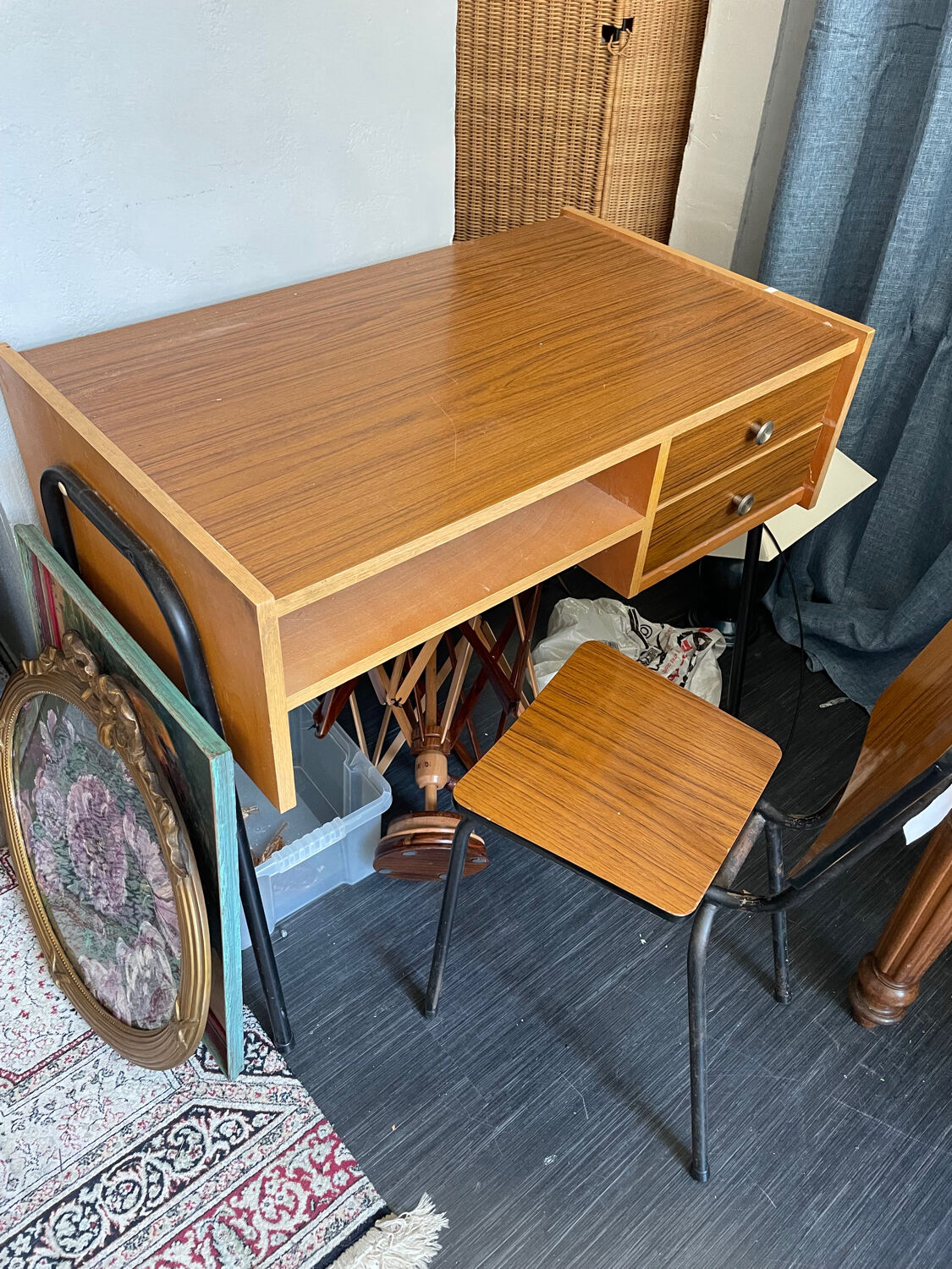 1960s Formica desk and chair