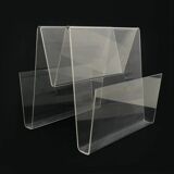 Vintage magazine rack, transparent plexiglass magazine rack