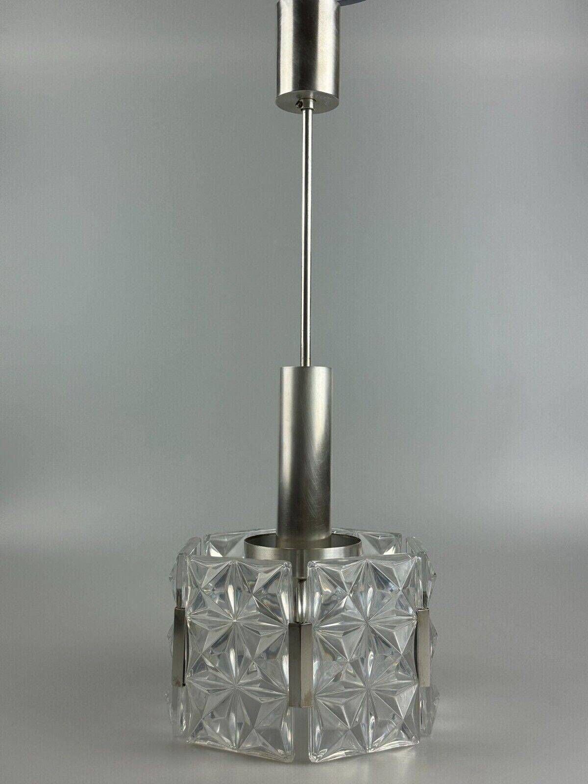 60s 70s ceiling lamp chandelier Hillebrand Leuchten Germany glass metal