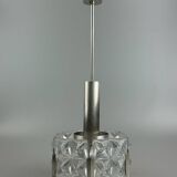 60s 70s ceiling lamp chandelier Hillebrand Leuchten Germany glass metal