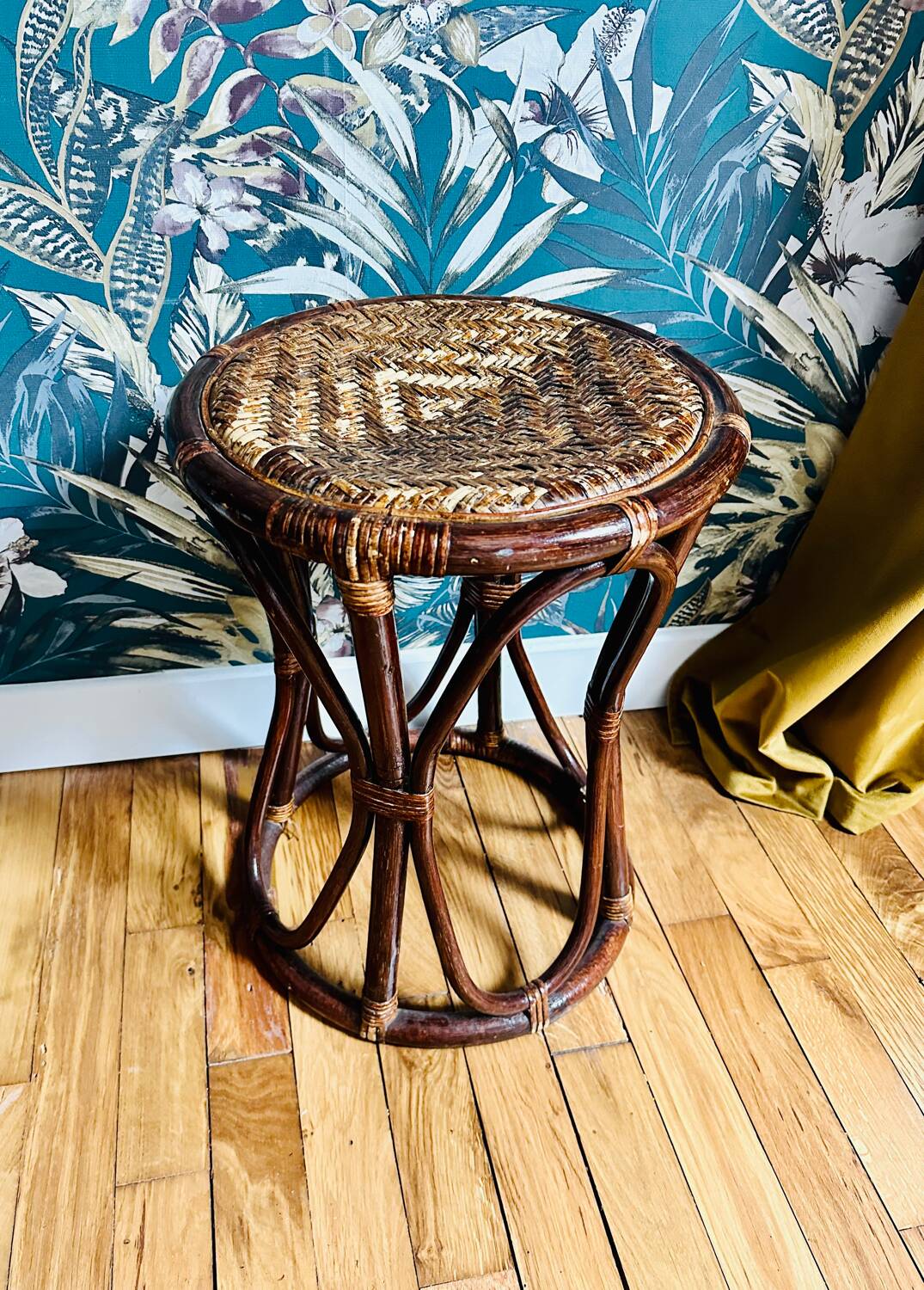 Vintage Rattan Stool