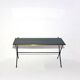 Table basse vintage de 1960 - Francais - metal tubulaire et opaline / verre noir