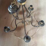 Black chrome chandelier and vintage gold veneer