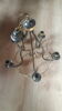 Lustre chrome noir et placage or vintage