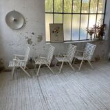 4 white wooden garden chairs
