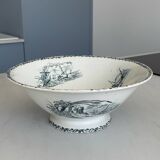 Antique ironware salad bowl, Marine model – Creil et M factory