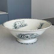 Antique ironware salad bowl, Marine model – Creil et M factory