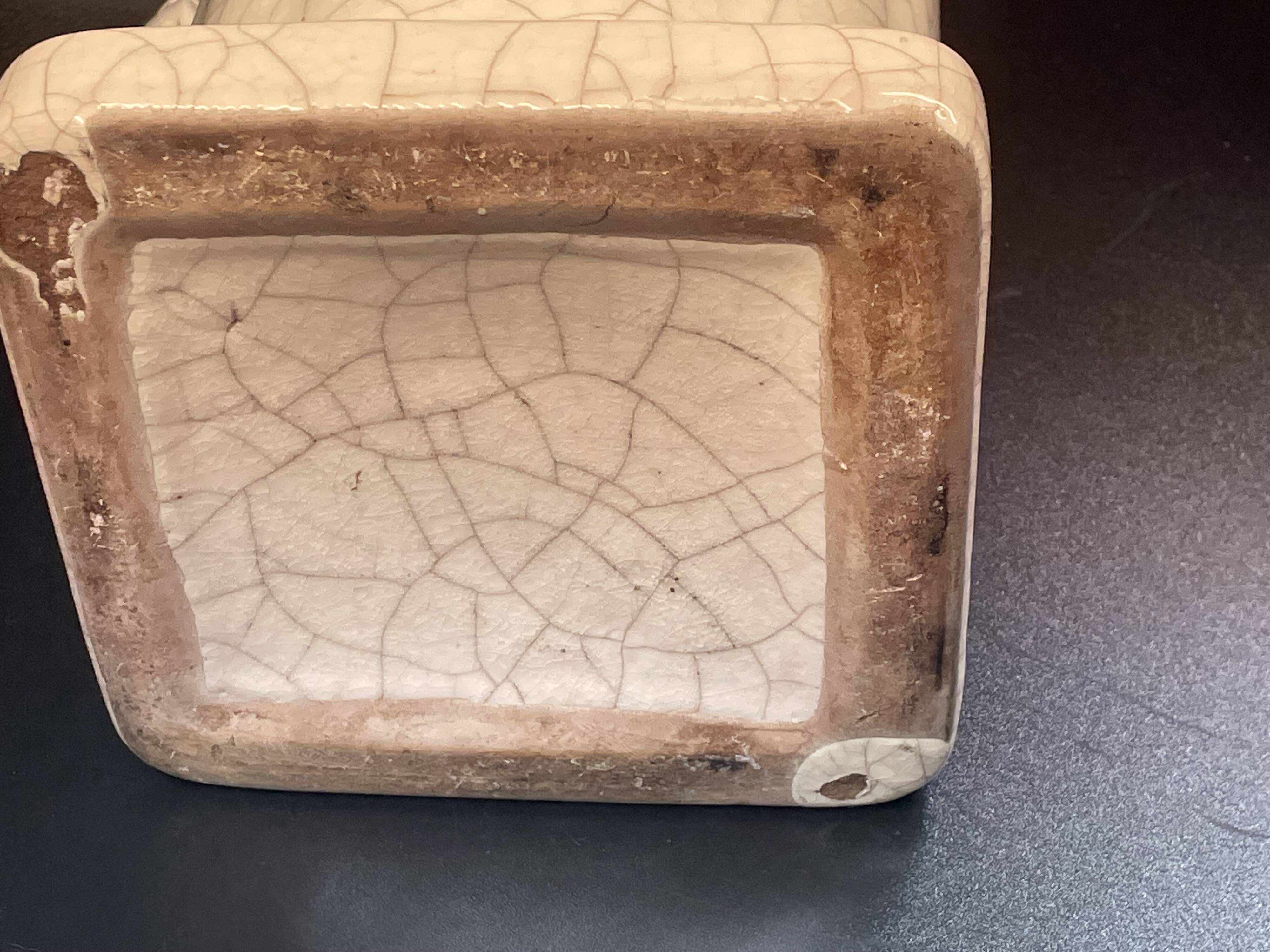 Art Deco cracked ceramic lamp base circa 1930 -