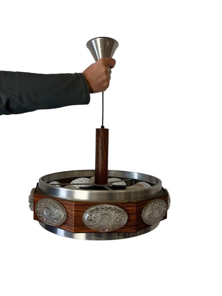 Vintage space age UFO chandelier / 1970s suspension