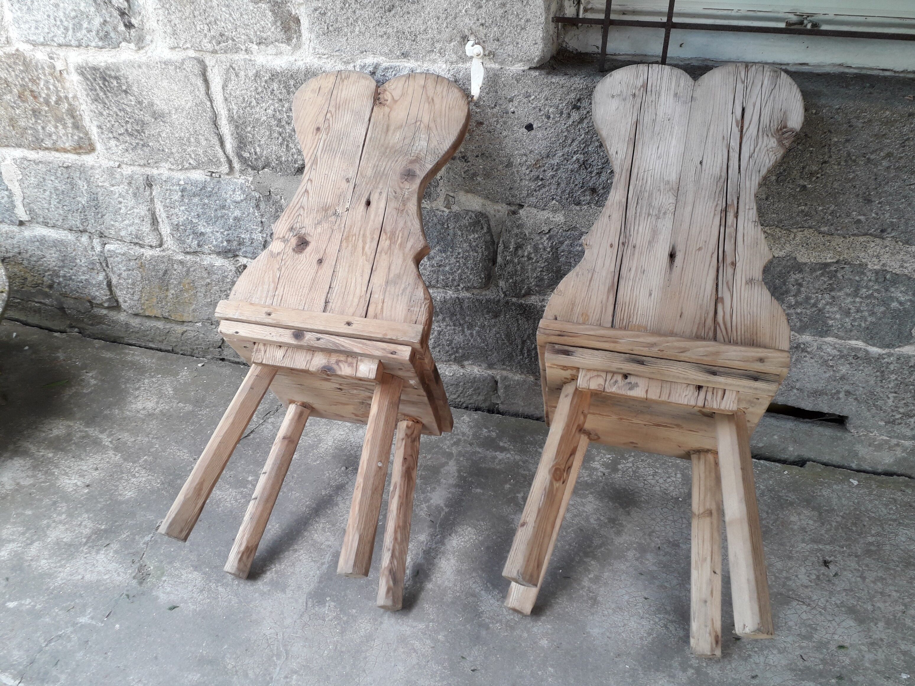 Pair of brutalist chairs