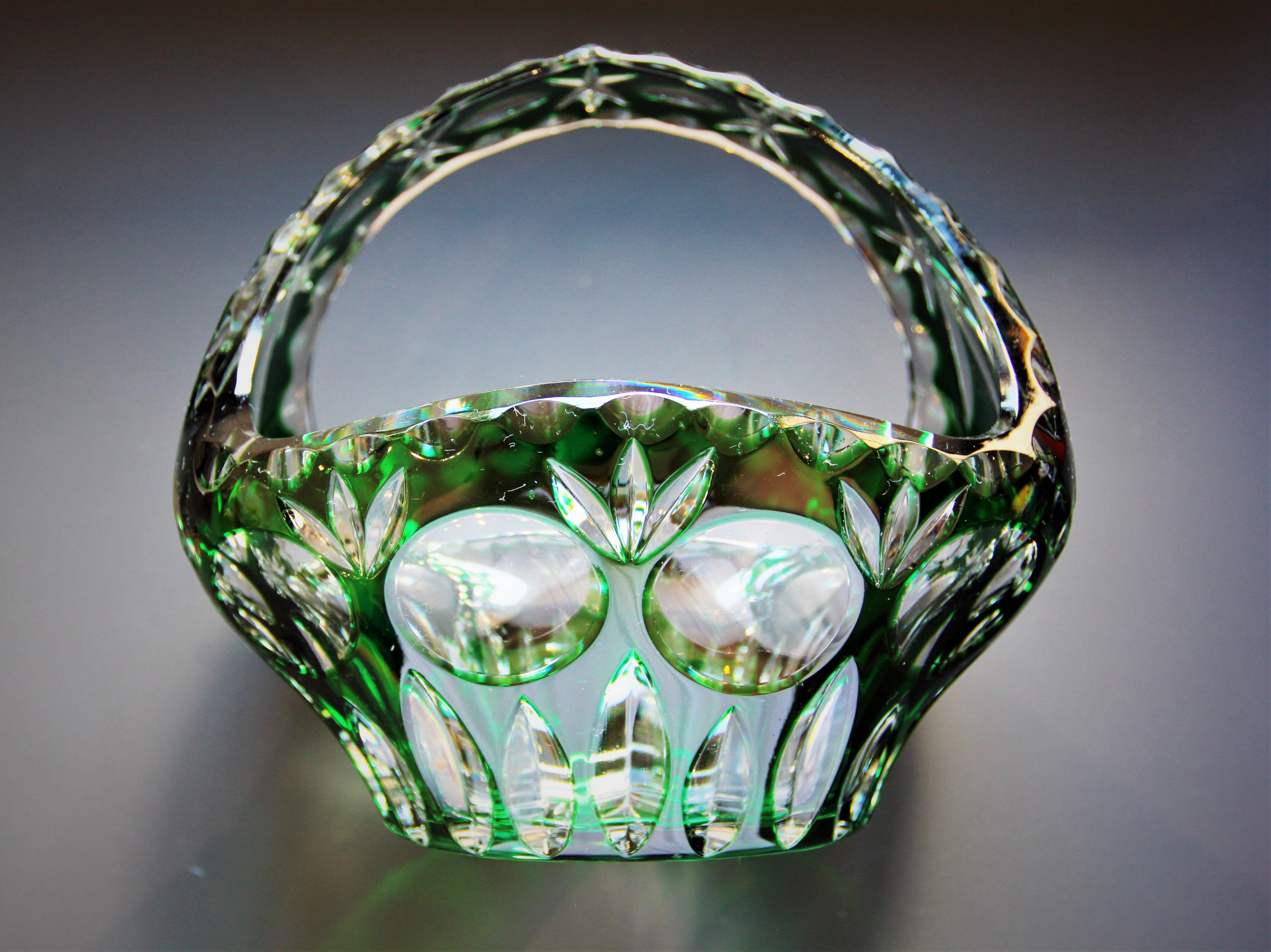 Baccarat cut crystal basket