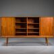 Model 19 teak highboard by Gunni Omann for Omann Jun, Denmark, 1960s