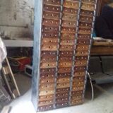 Clem industrial furniture 60 drawers A4 format riveted walnut front