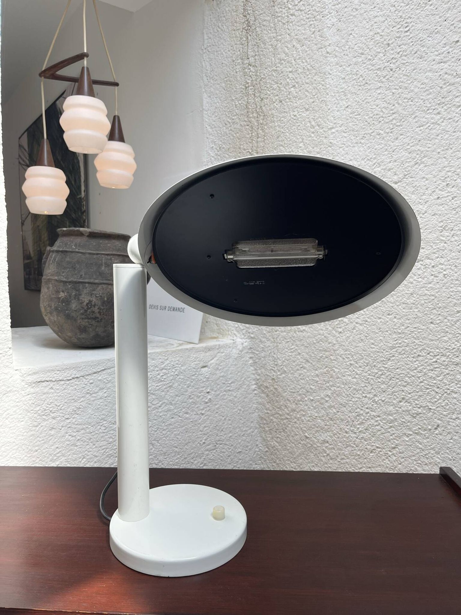 White Metal Desk Lamp 1980s