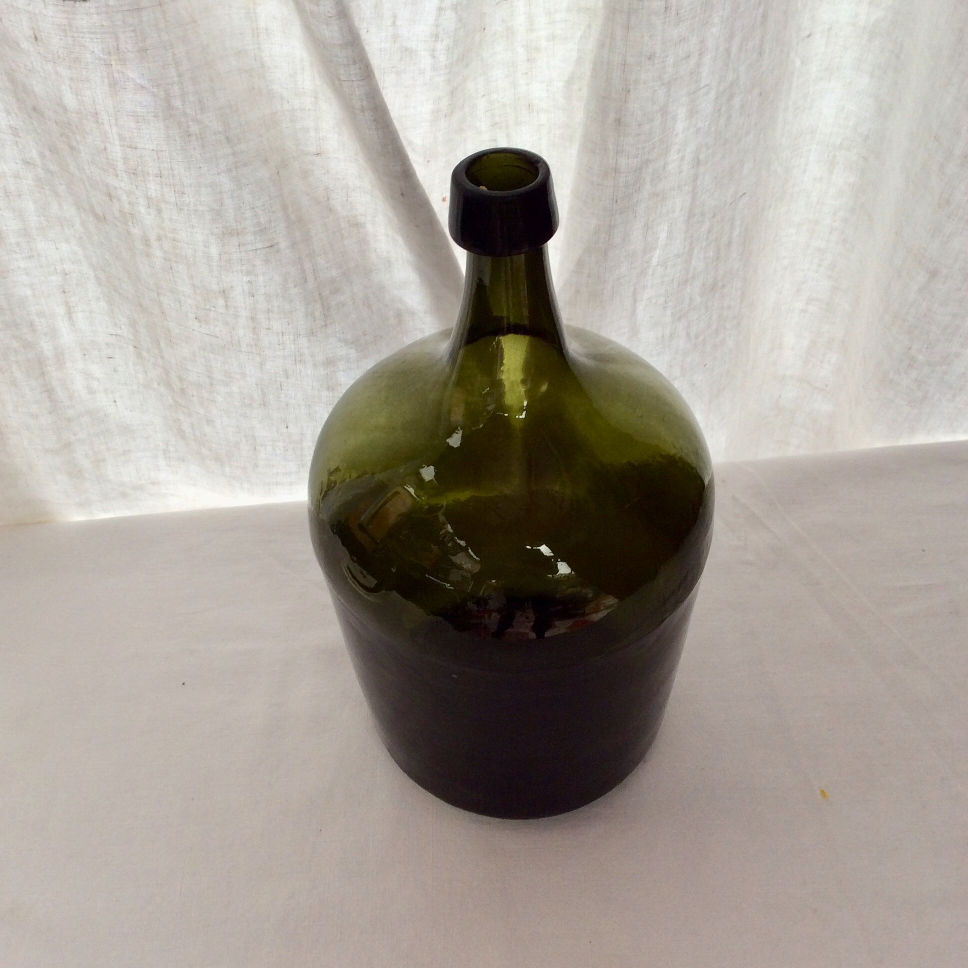 Glass bottle dark green color 5 liters