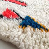 Moroccan Berber carpet Azilal ecru with colorful patterns 283x184cm