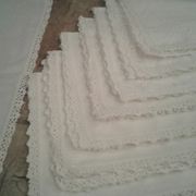 Set of 8 cotton towels and cotton lace