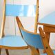 Mid-century Italian Wooden Dining Set of 5 in Blue