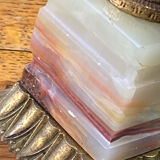 Twisted onyx and bronze lamp