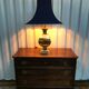 Brass lamp with bespoke pagoda lampshade