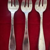 6 fourchettes à Huîtres période Art-Deco 1930 - argent massif initiales YD