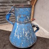 Pichet, bidon, vase à fleurs ancien, bleu azur