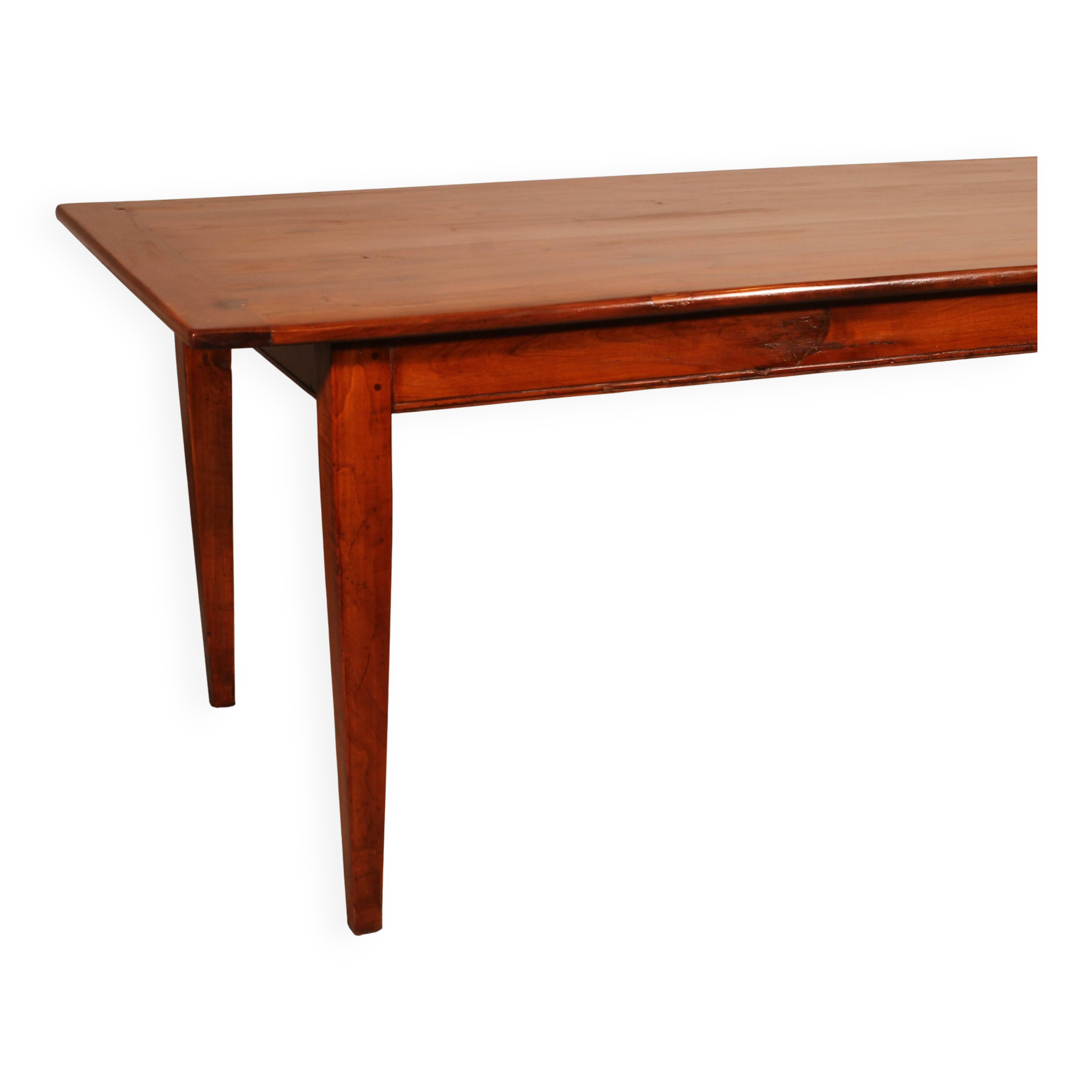 19th Century Refectorial Table in Cherry Wood with a width of 92cm