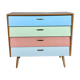 50s color formica shoe cabinet with compass feet
