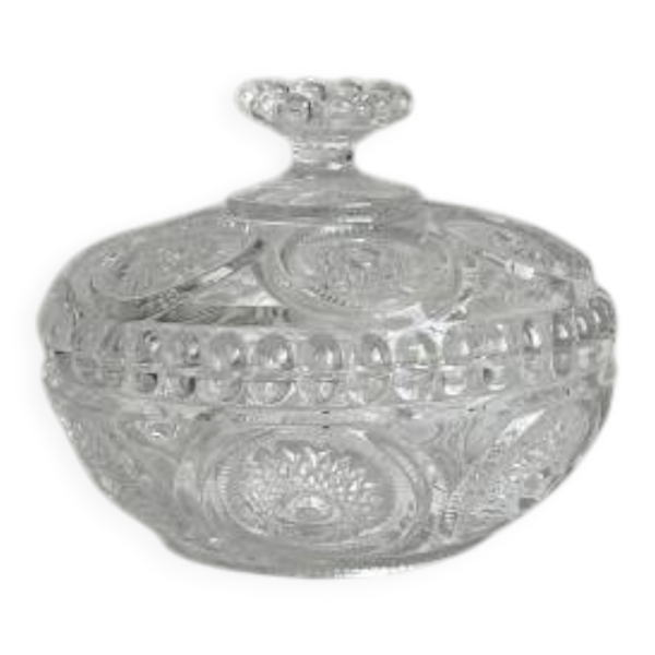 Corbeille à fruits, bonbonnière ancienne en verre