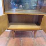 Vintage oak display cabinet from the 60s