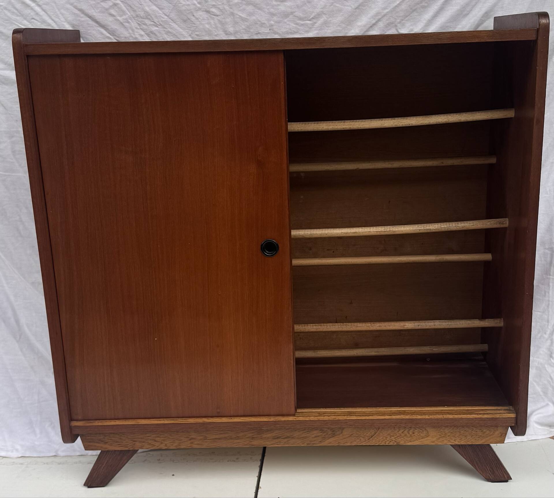 Vintage shoe cabinet with tapered legs
