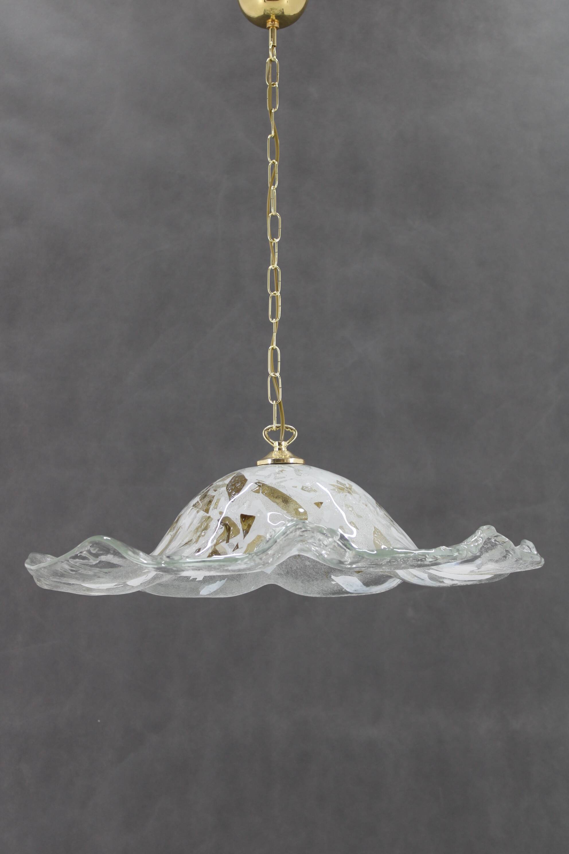 1980s Large Murano Glass Pendant Light, Italy