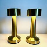 Duo of golden touch lamps