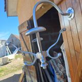 Chrome Metal Wall Coat Rack with Turnstile