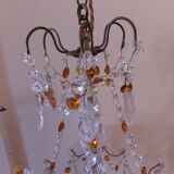 Chandelier to, colored crystal tassels