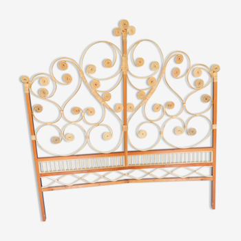 Peacock rattan headboard