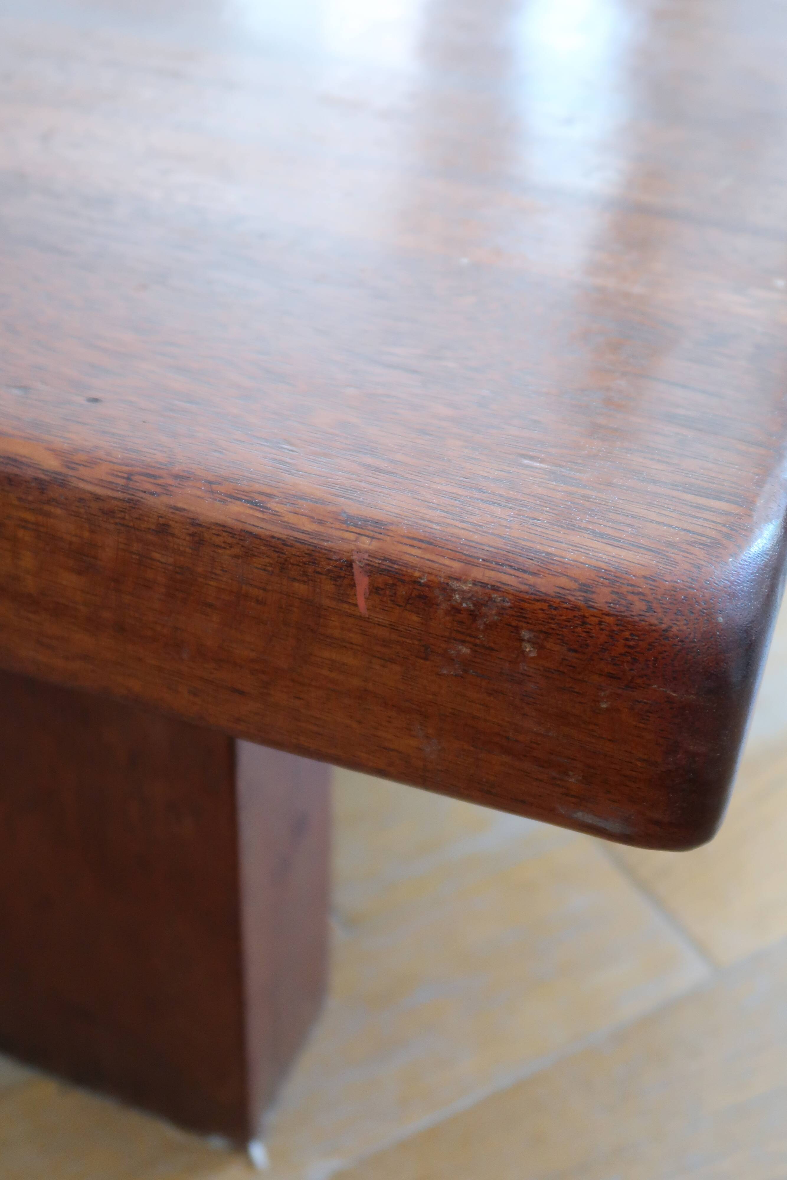 Brutalist coffee table in solid oak