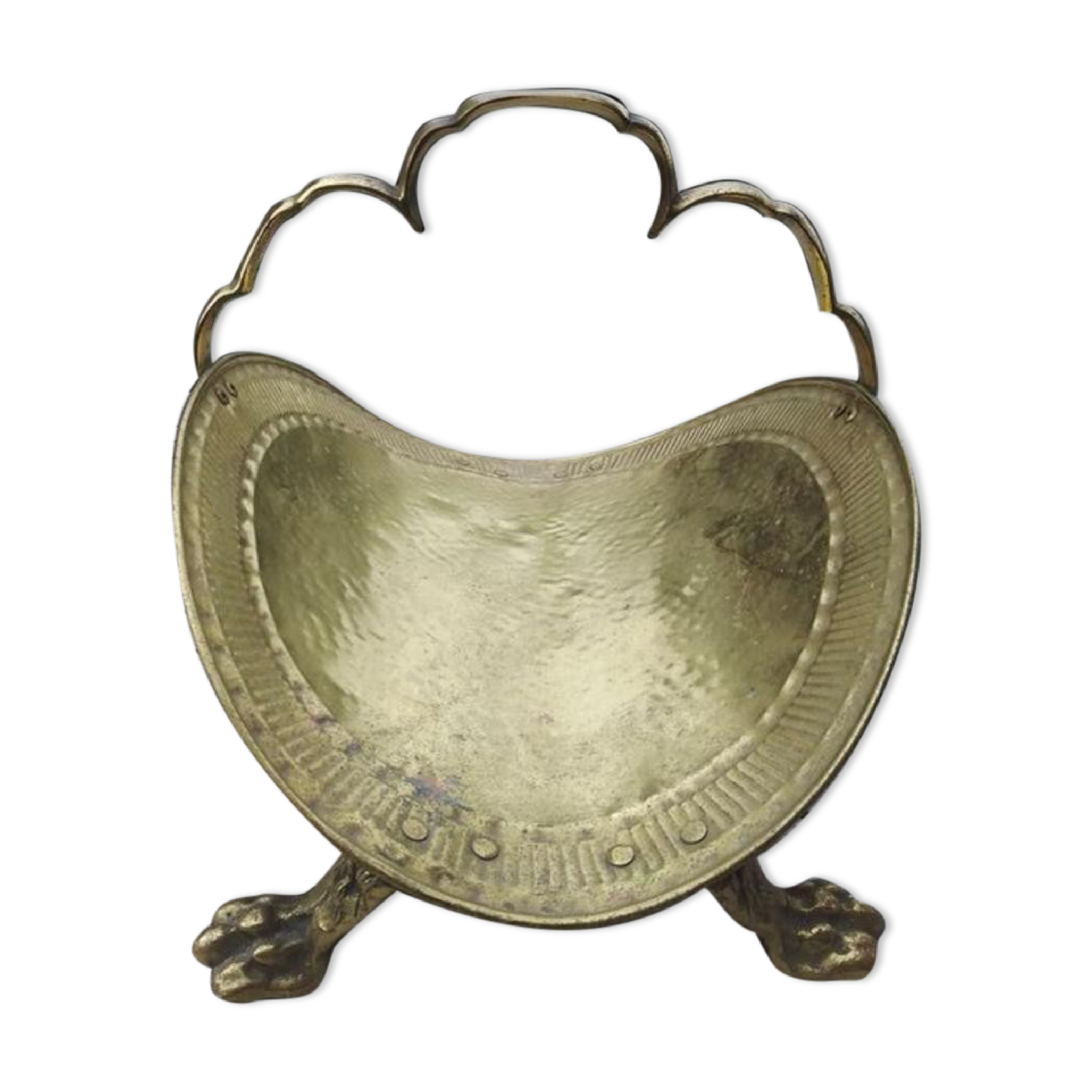 Old brass log holder