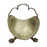 Old brass log holder