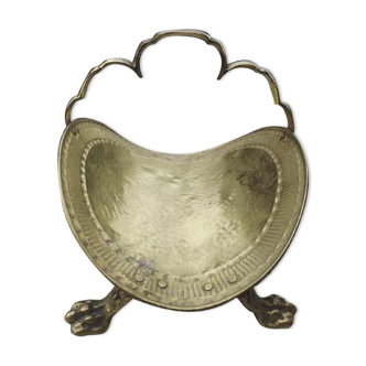 Old brass log holder