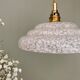 Suspension vintage lampshade in white Clichy glass