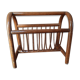 Vintage rattan magazine holder, 60s/70s