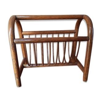 Vintage rattan magazine holder, 60s/70s