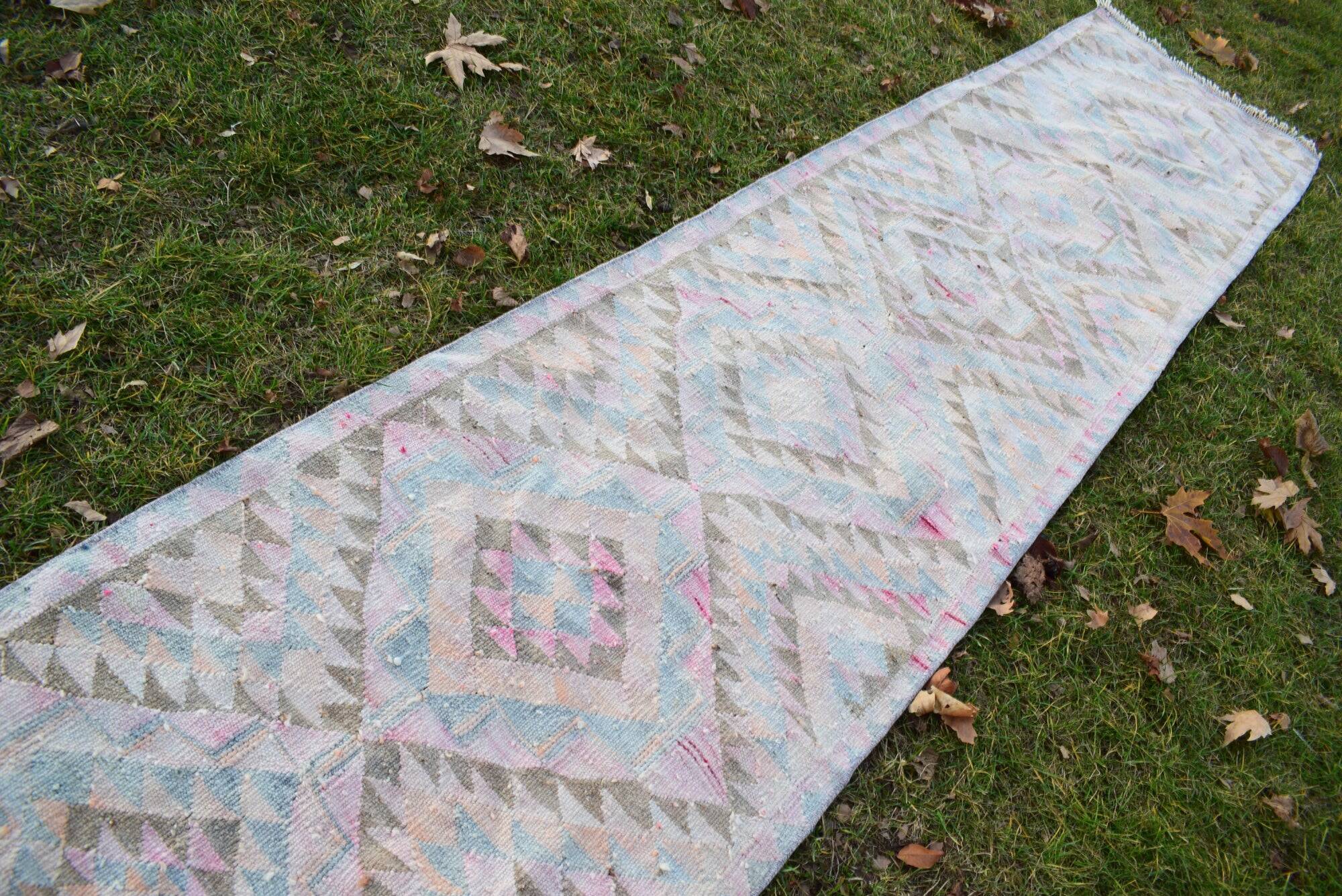 Vintage Turkish hallway rug 76x350 cm