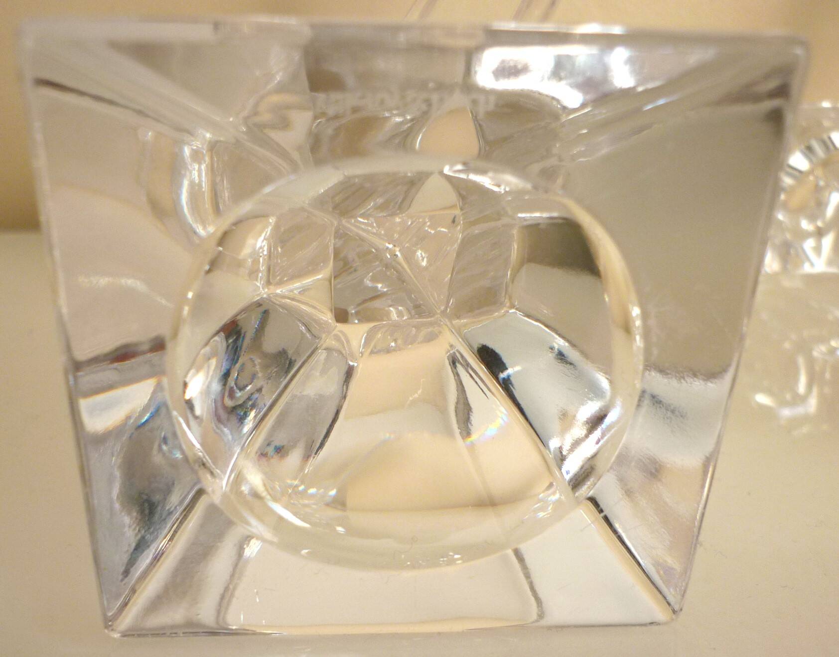Pair of candlesticks, candelabra, crystal signed Villeroy & Boch, design and chic