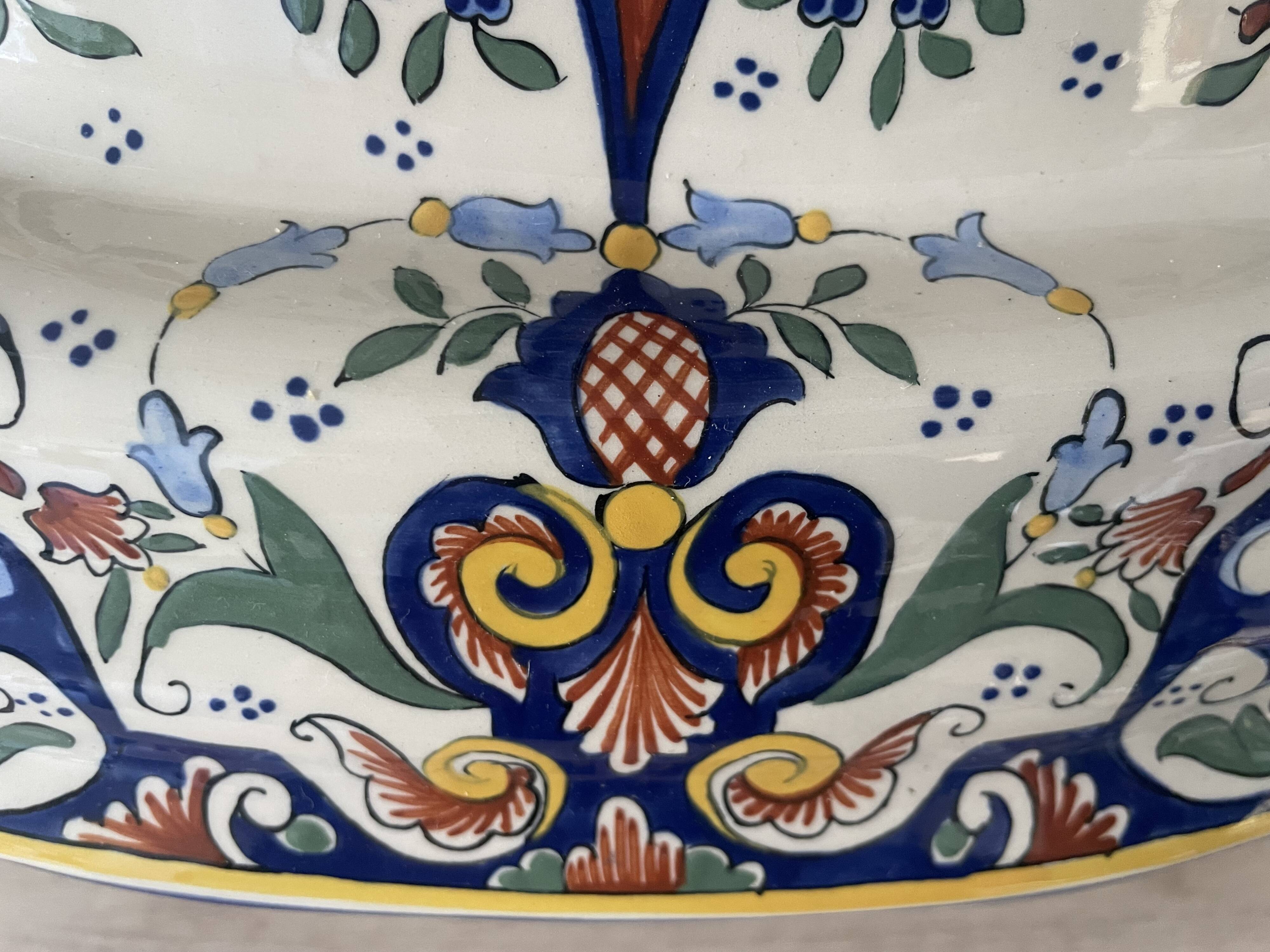 Desvres old Rouen faience plate