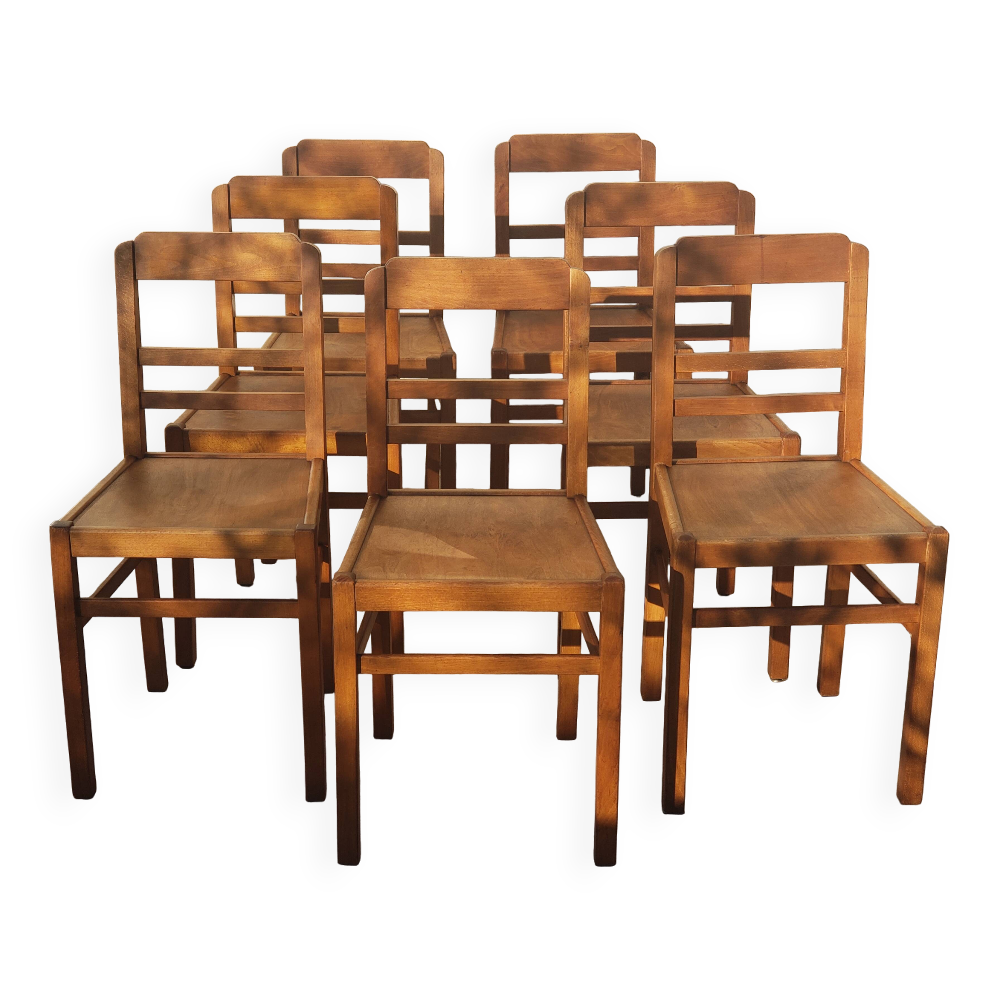 7 bistro chairs stamped indissoluble 50s