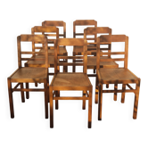 7 chaises bistrot estampillées indislocables année 50