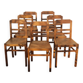7 bistro chairs stamped indissoluble 50s