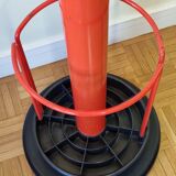 Coat rack in orange lacquered metal published by Seccose, 80s
